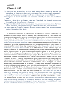 Lectura 1 Timoteo 1 12-17 - Cree en Cristo y seras salvo
