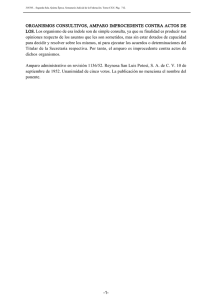 ORGANISMOS CONSULTIVOS, AMPARO IMPROCEDENTE