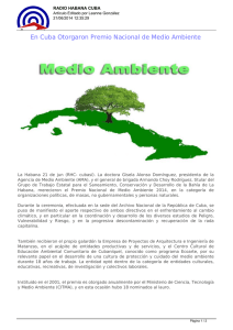En Cuba Otorgaron Premio Nacional de Medio Ambiente