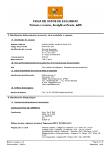 FDS Cromato de Potasio, Grado Analítico ACS