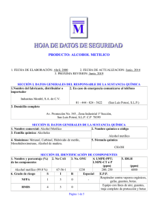 PRODUCTO: ALCOHOL METILICO
