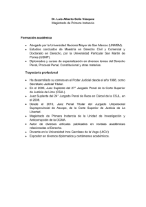 Dr. Luis Alberto Solís Vásquez Magistrado de Primera