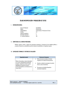 Programa del Curso Interpretación y Producción de Textos