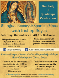 Bilingual Rosary at 11:30am Spanish Mass at Noon celebrated by