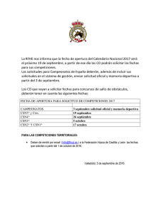 Fechas de solicitud de competiciones para 2017