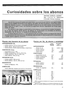 Curiosidades sobre los abonos.