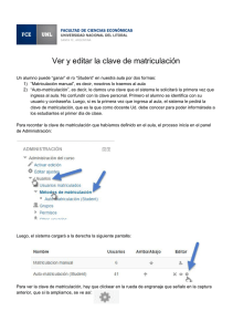 Ver y editar la clave de matriculación