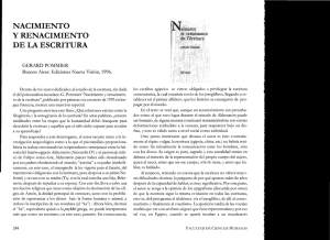 NACIMIENTO Y RENACIMIENTO DE LA ESCRITURA