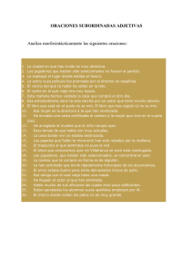 oraciones subordinadas adjetivas de relativo