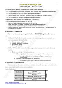 VARIEDADES LINGÜÍSTICAS