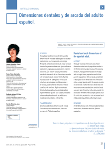 Dimensiones dentales y de arcada del adulto español.