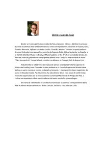 HÉCTOR J. SÁNCHEZ, PIANO Doctor en música por la Universidad