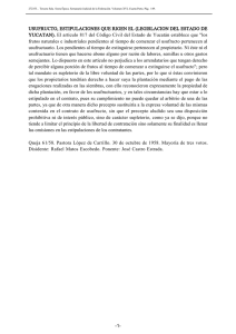 USUFRUCTO, ESTIPULACIONES QUE RIGEN EL (LEGISLACION