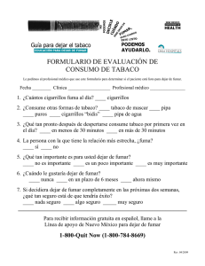 formulario de evaluación de consumo de tabaco