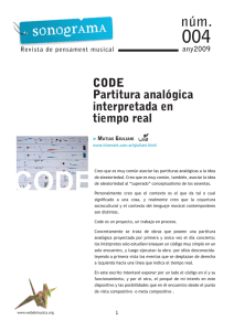 CODE Partitura analógica interpretada en tiempo real