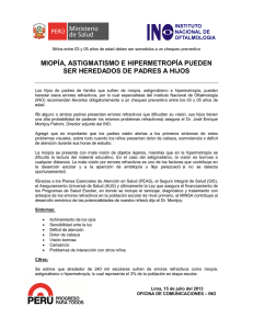 miopía, astigmatismo e hipermetropía pueden ser heredados de