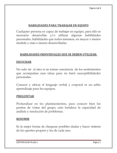 HABILIDADES PARA TRABAJAR EN EQUIPO Cualquier persona