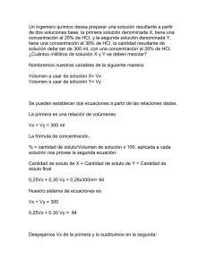 Un ingeniero químico desea preparar una solución resultante a