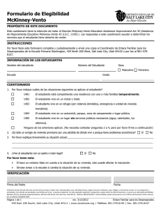 Formulario de Elegibilidad McKinney-Vento