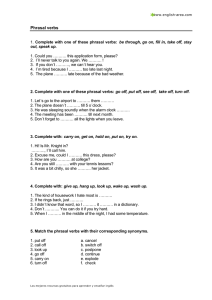 Phrasal Verbs Worksheet: English Language Practice