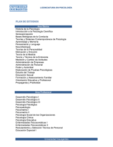 Psychology: Curriculum - Universidad Insurgentes