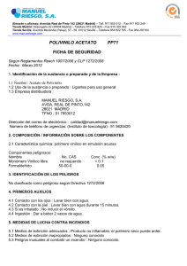 Ficha de Seguridad Acetato de Polivinilo PP71