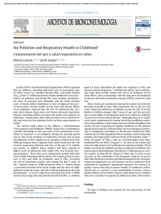 Air Pollution and Respiratory Health in Childhood