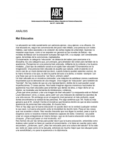 ANÁLISIS Mal Educados - Dirección General de Cultura y Educación