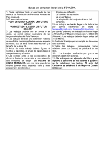 Bases del certamen literari de la FEVAEPA