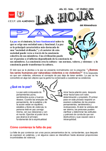 ¿Qué es la paz? Cómo comienza la falta de paz
