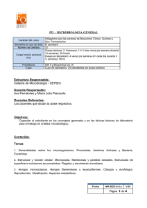 533 – MICROBIOLOGÍA GENERAL Estructura Responsable