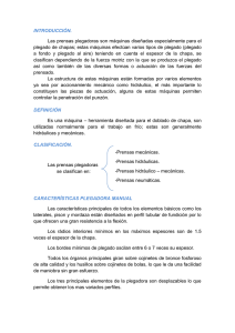 INTRODUCCIÓN. Las prensas plegadoras son máquinas
