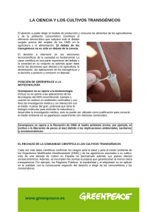 la ciencia y los cultivos transgénicos
