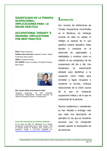 Terapia Ocupacional: Significado e Implicaciones para la Práctica