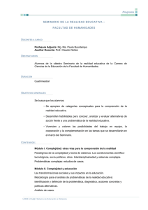Programa SEMINARIO DE LA REALIDAD EDUCATIVA