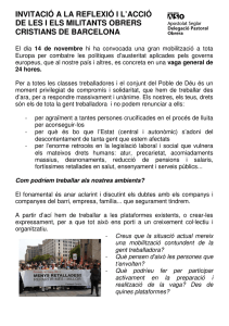 invitació a la reflexió i l`acció de les i els militants obrers