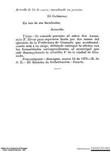 Acuerdo - Concediendo un permiso al señor don Asensión P. Rivas