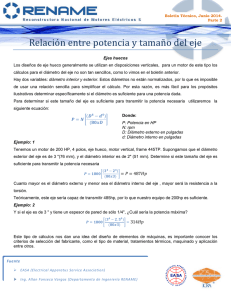Relación entre potencia y tamaño del eje