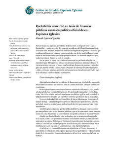 Rockefeller convirtió su tesis de finanzas públicas sanas en política
