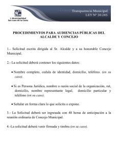 PROCEDIMIENTOS PARA AUDIENCIAS PÚBLICAS DEL ALCALDE