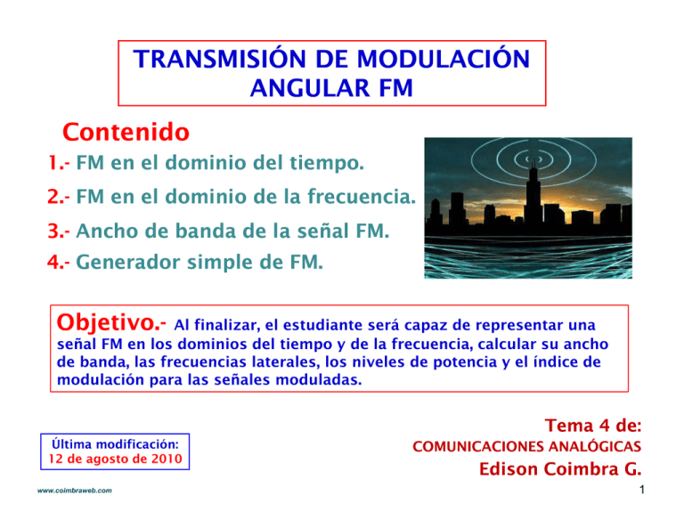 Transmisión De Modulación Angular FM Y PM