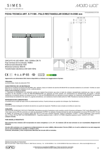 FICHA TECNICA ART. S.7110N - PALO RECTANGULAR DOBLE H