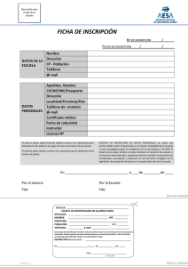 Ficha de inscripción y tarjeta ID