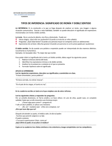 Inferencia: Hoja de Trabajo Ironía y Doble Sentido
