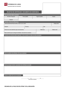 solicitud de certificado / documento de constancia