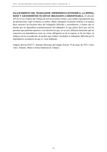 FALLECIMIENTO DEL TRABAJADOR. DEPENDENCIA