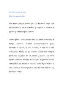 Texto del Discurso del Sr. Rector