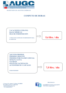5,4 Hrs. / dia 7,5 Hrs. / dia