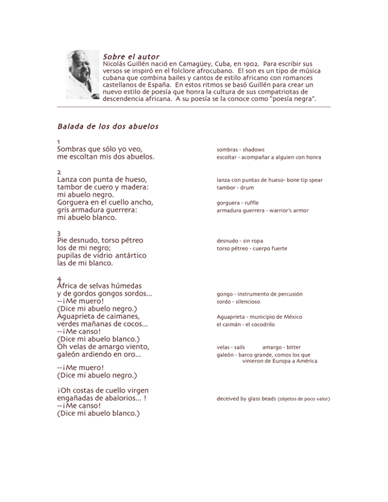 Sobre el autor Balada de los dos abuelos 1 Sombras que sólo yo