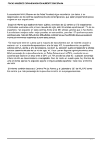 POCAS MUJERES EXPONEN INDIVIDUALMENTE EN ESPAÑA